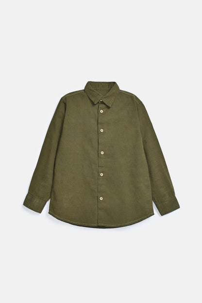 BOYS LINEN BLEND FULL SLEEVE SHIRT