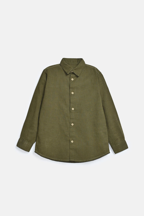 BOYS LINEN BLEND FULL SLEEVE SHIRT