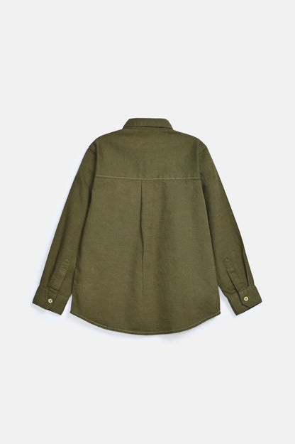 BOYS LINEN BLEND FULL SLEEVE SHIRT